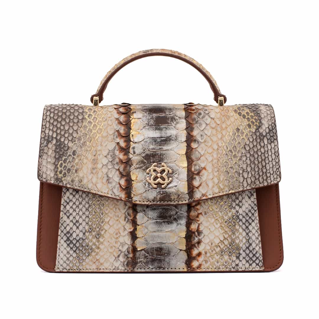 Chic Genuine Python Leather Exotic Handbag for Women