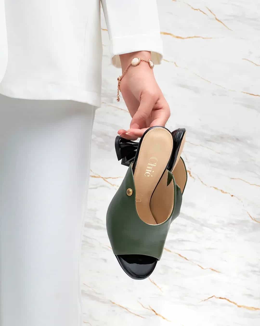 Flared High Heel Slippers for Women