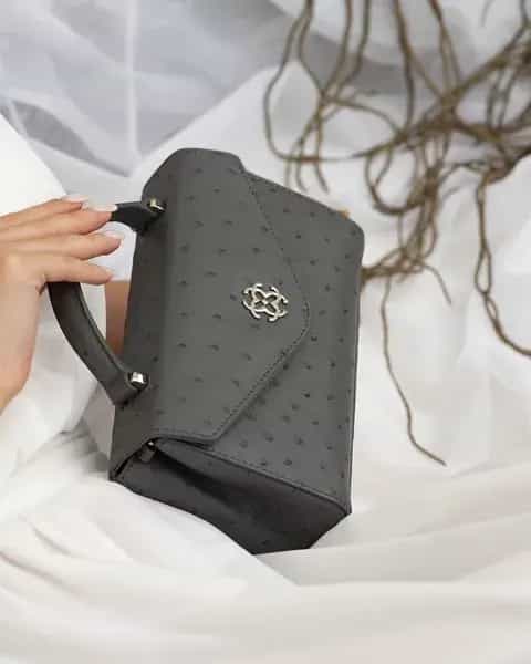 Genuine Ostrich Leather Handbag for Ladies