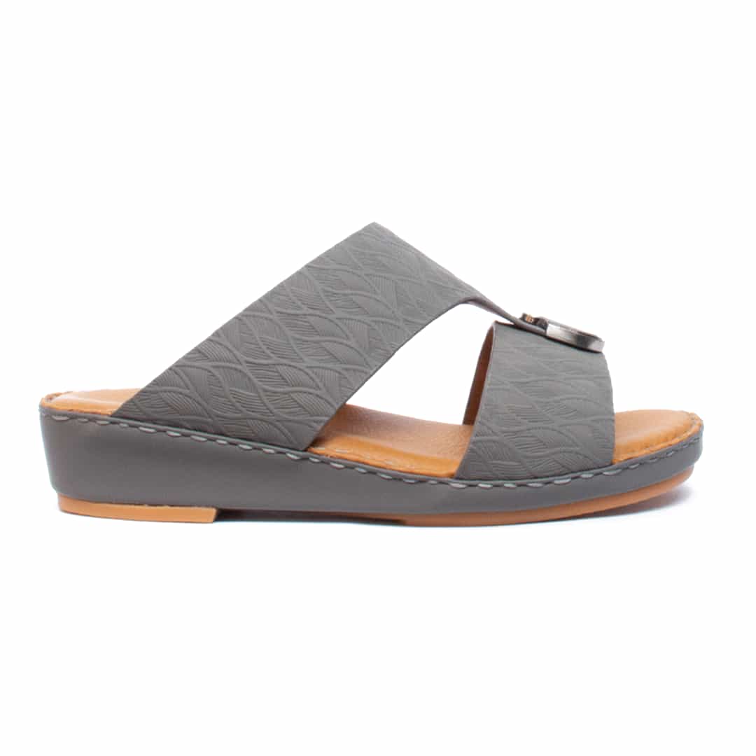Kids Genuine Calf Leather Arabic Slippers in Rubber Finish
