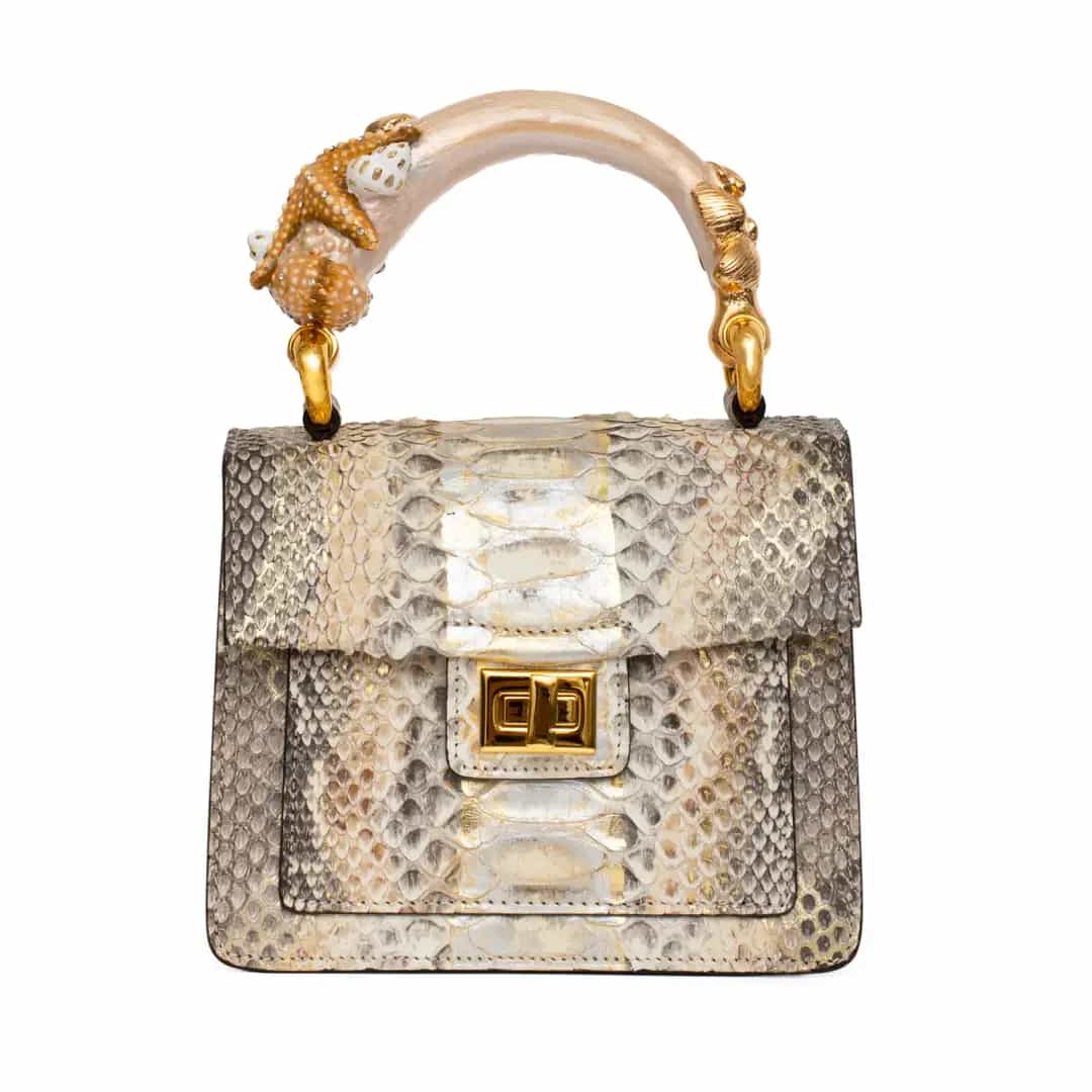 Luxury Trendy Python Leather Handbag