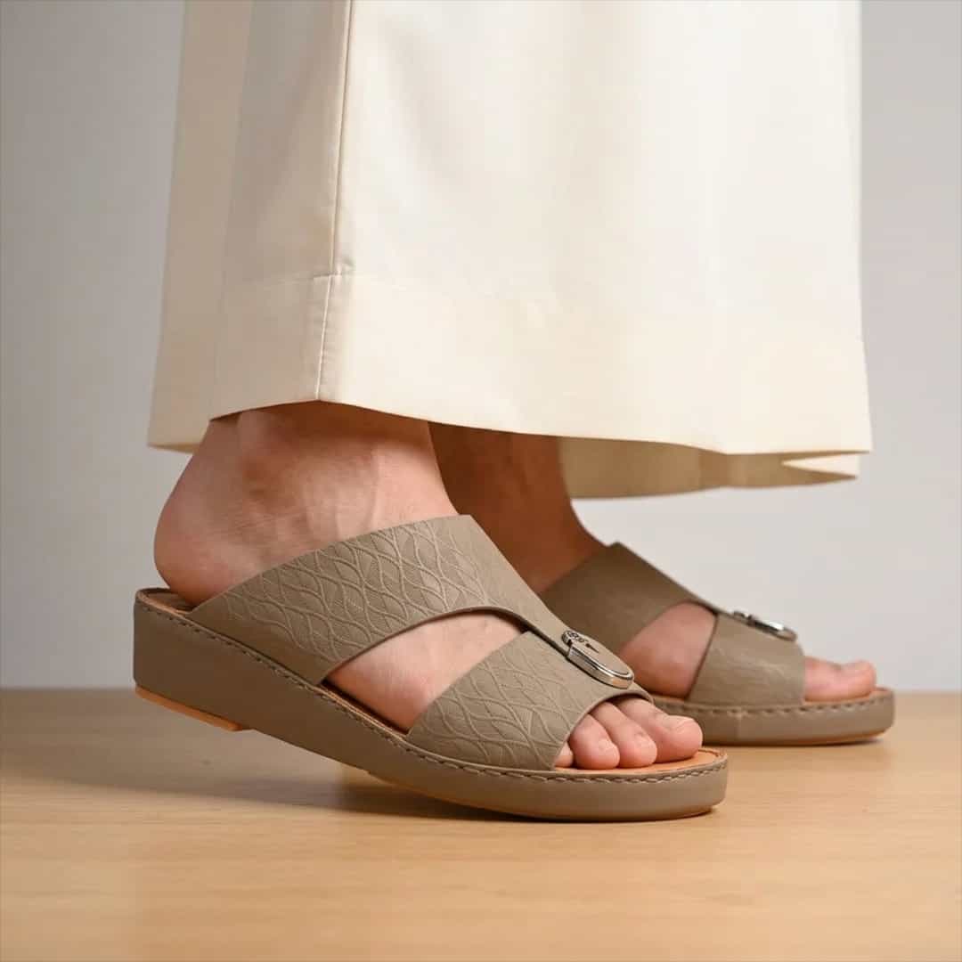 Embossed Calf Leather Sandals