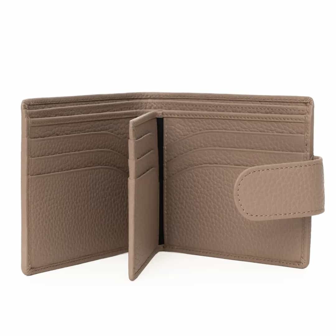 Chic Men’s Leather Billfold Wallet with Tab Closure