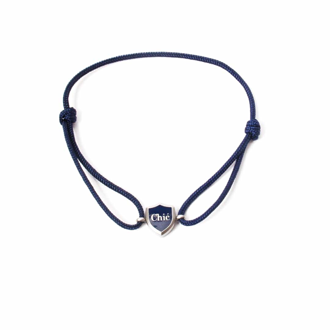Men’s Fabric Cord Bracelet with Signature Shield