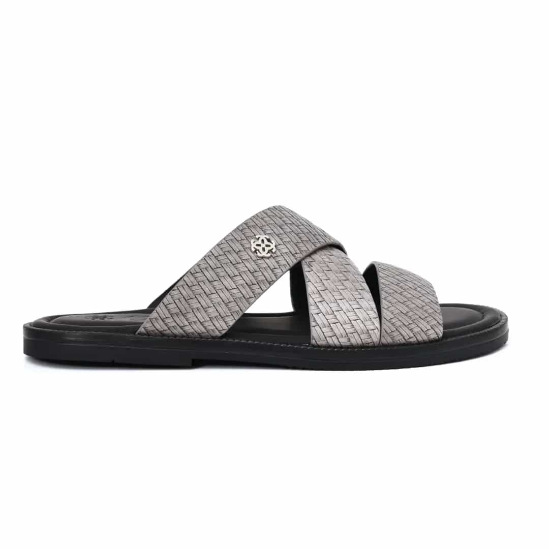 Men's Two-Tone Leather Slippers