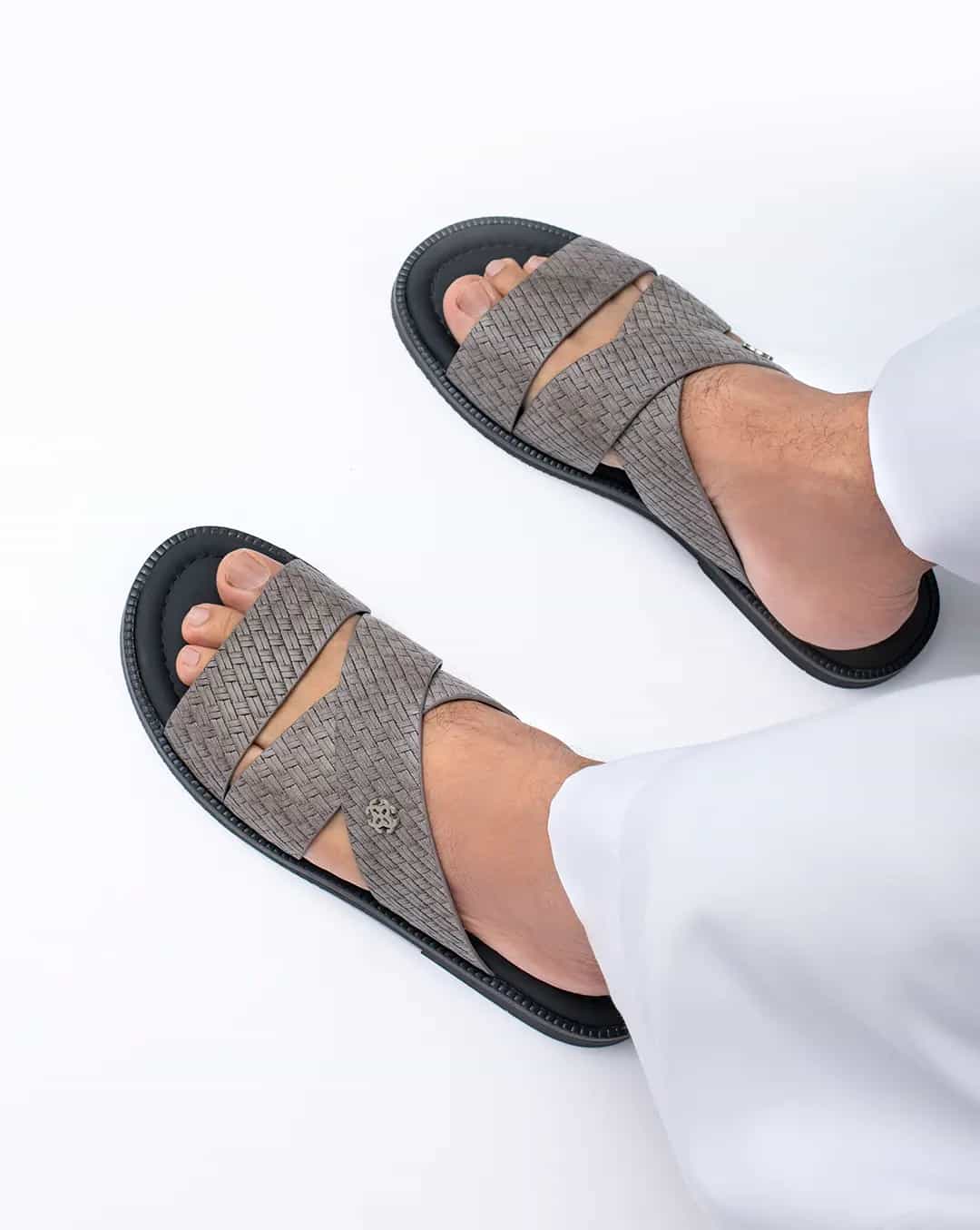 Men's Two-Tone Leather Slippers