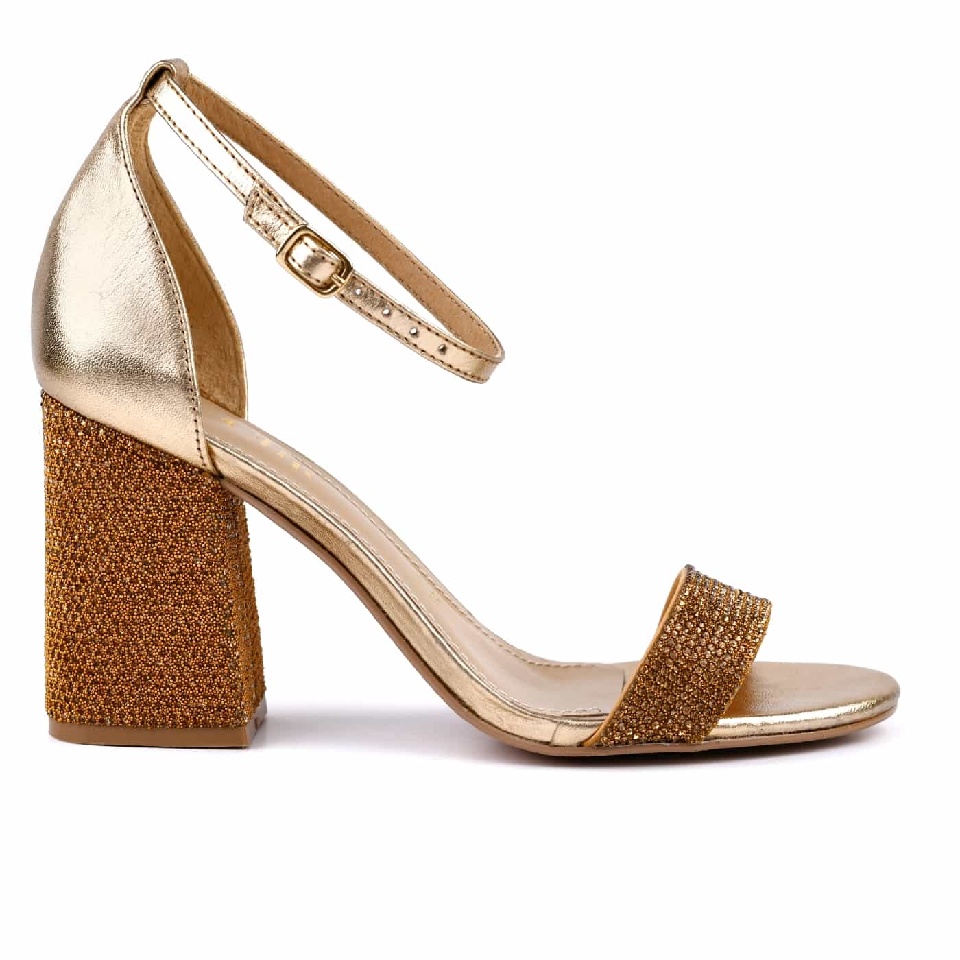 Chic Block Heel Crystal Sandals for Women