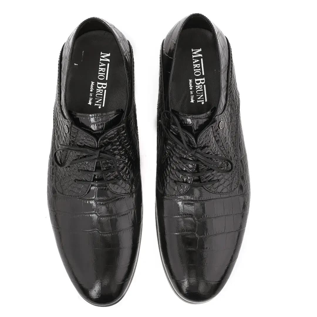 Crocodile Print Elegant Lace-Up Men display picture 1